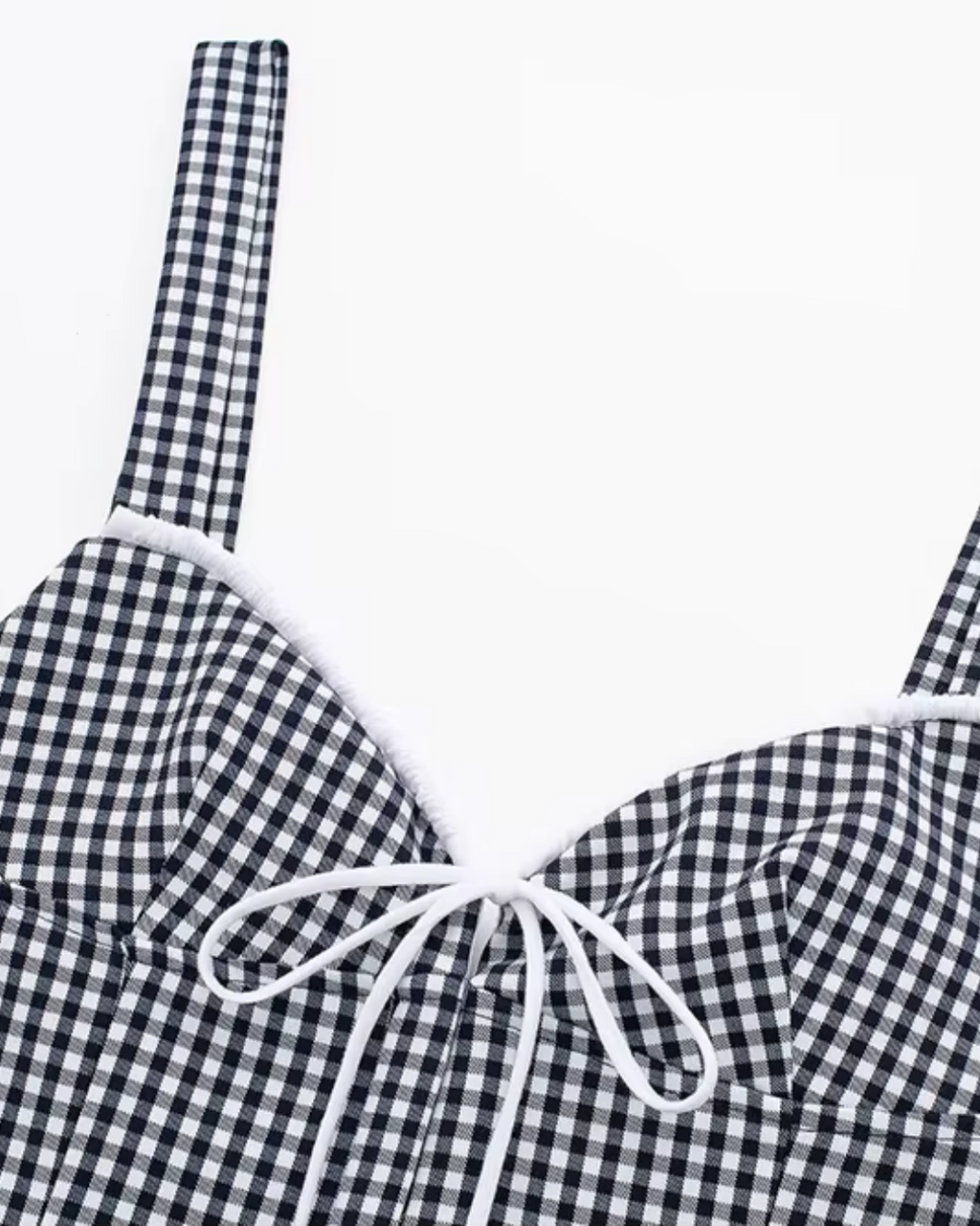 Geruite Camisole Corset Top met Strik voor Dames