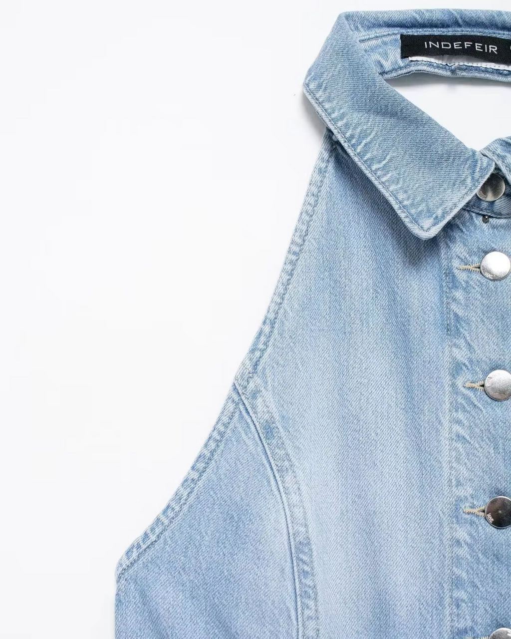 Stijlvolle Mouwloze Denim Jumpsuit met Wijde Pijpen voor Dames