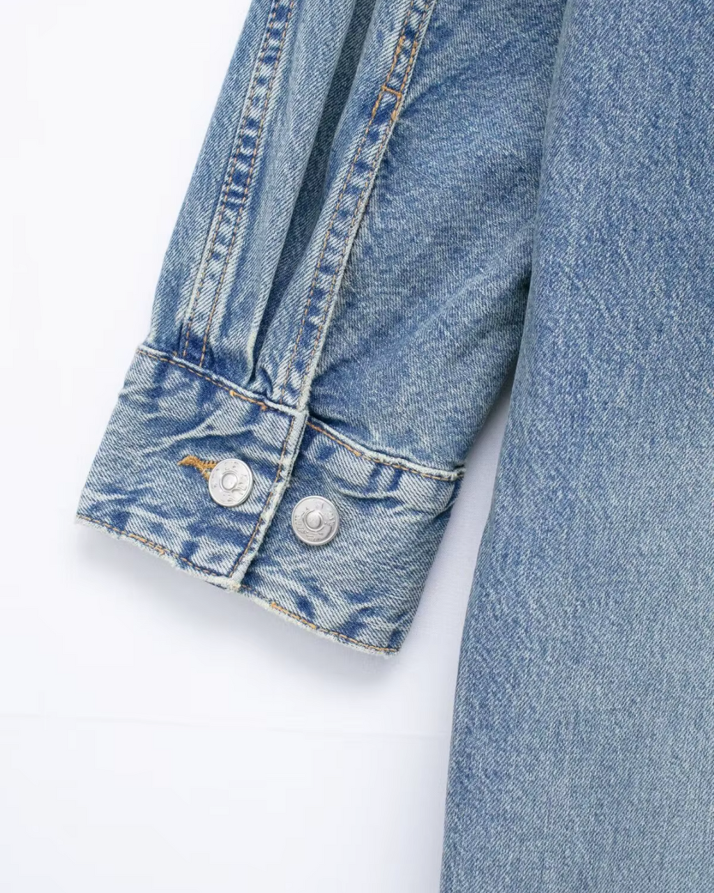 Vintage Denim Jumpsuit met Lange Mouwen en Knopen voor Dames