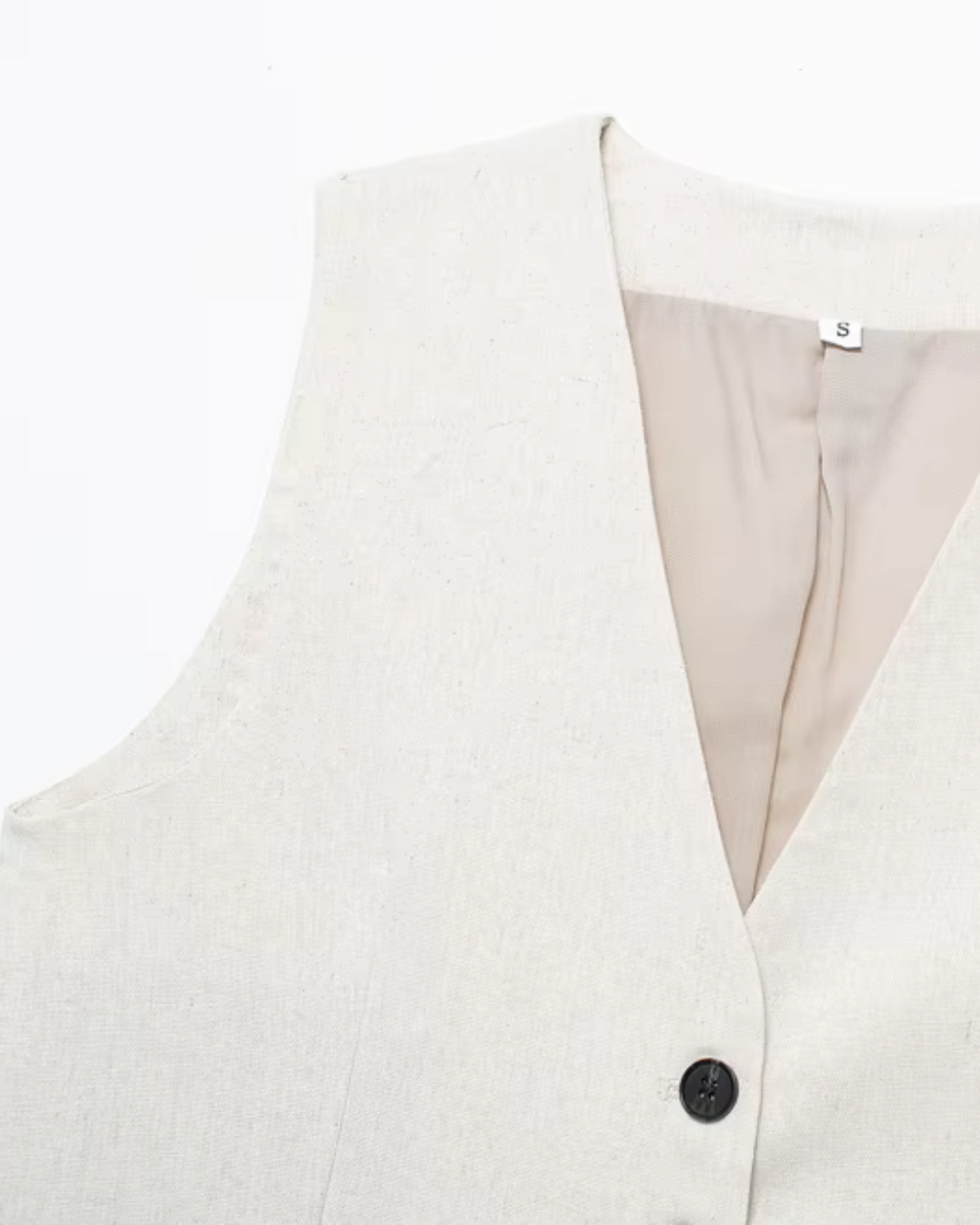 Chique Stijlvolle Witte Gilet en Hoge Taille Bermuda Broek Set voor Dames