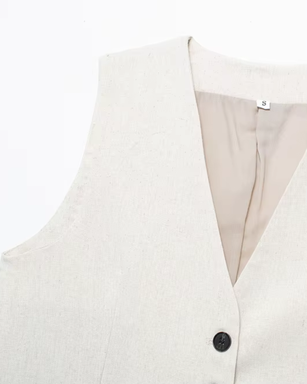 Chique Stijlvolle Witte Gilet en Hoge Taille Bermuda Broek Set voor Dames