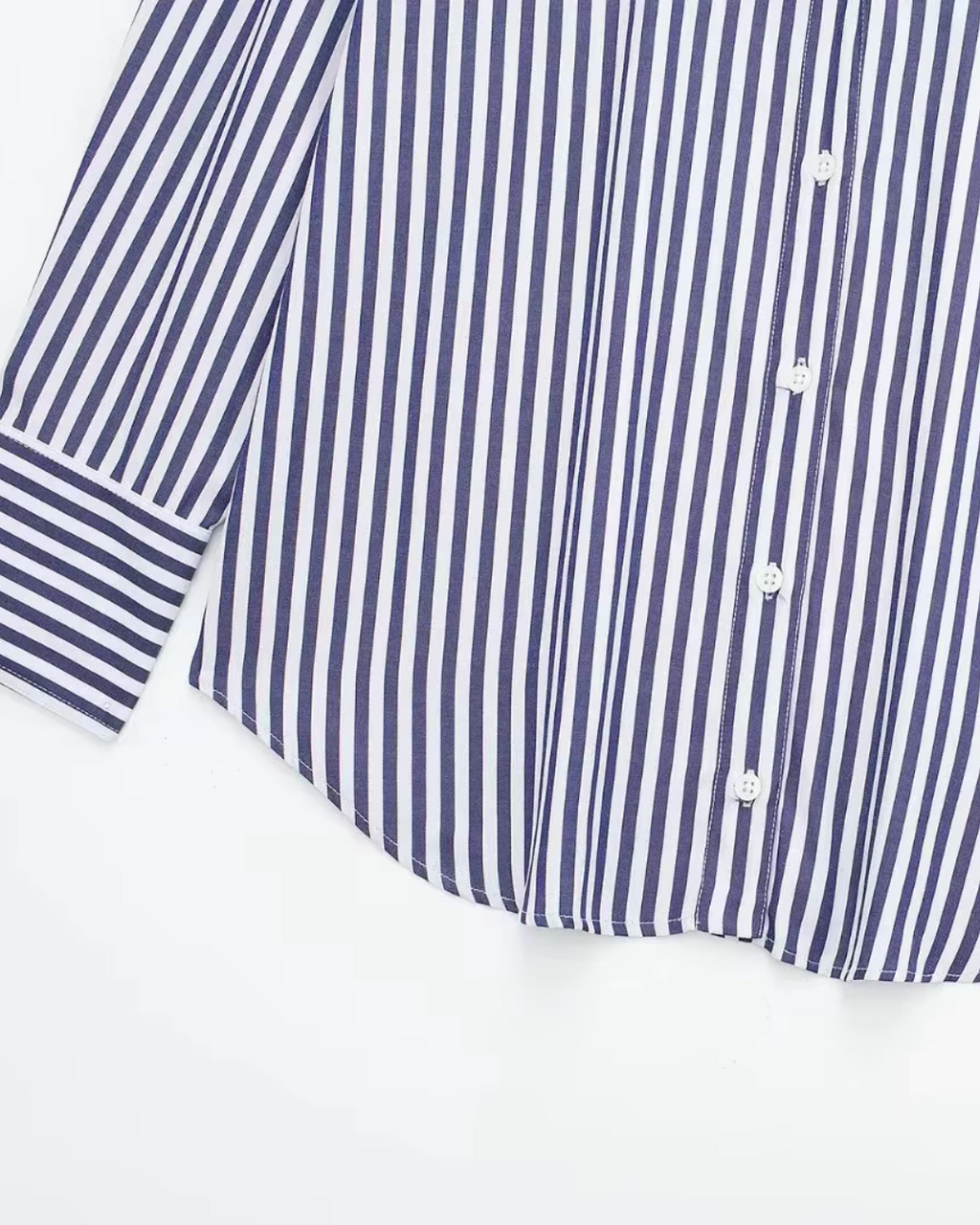 Blauw-Wit Poplin Blouse voor Dames