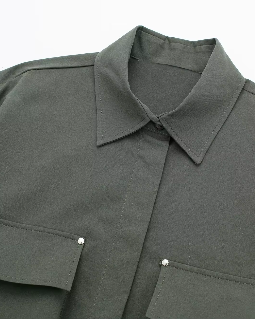 Tweedelige Cargo Set met Cropped Shirt en Broek voor Dames