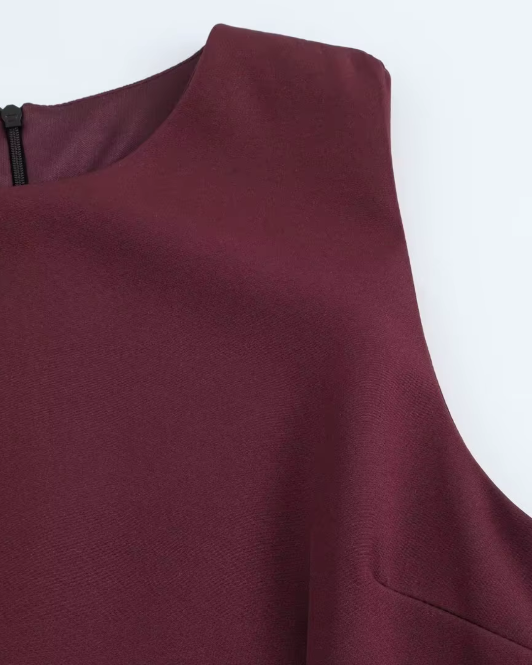 Korte Mouwloze Jurk met Tule Splicing en Ronde Hals voor Dames