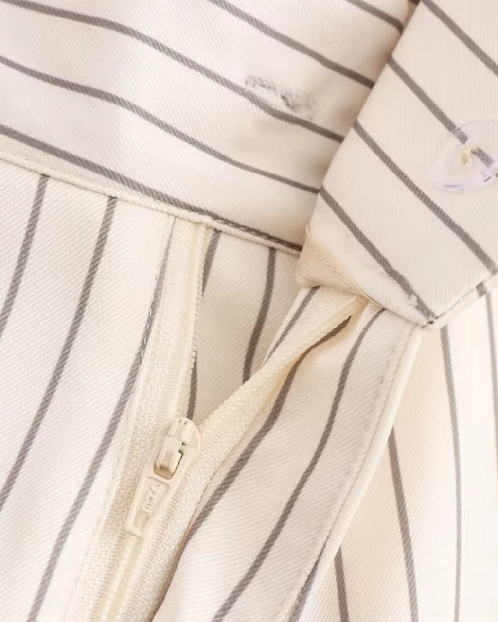 Gestreepte Crème Hoge Taille Broek voor Dames