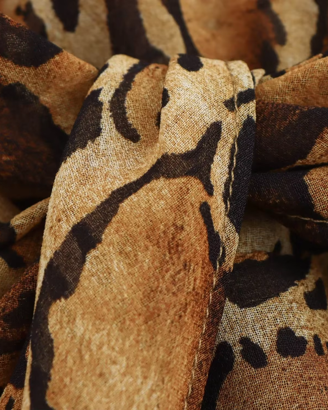 Schuine V-Hals Dierenpatroon Midi Jurk voor Dames