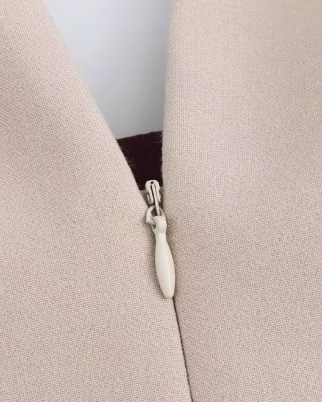 Patchwork Mini Beige Jurk voor Dames