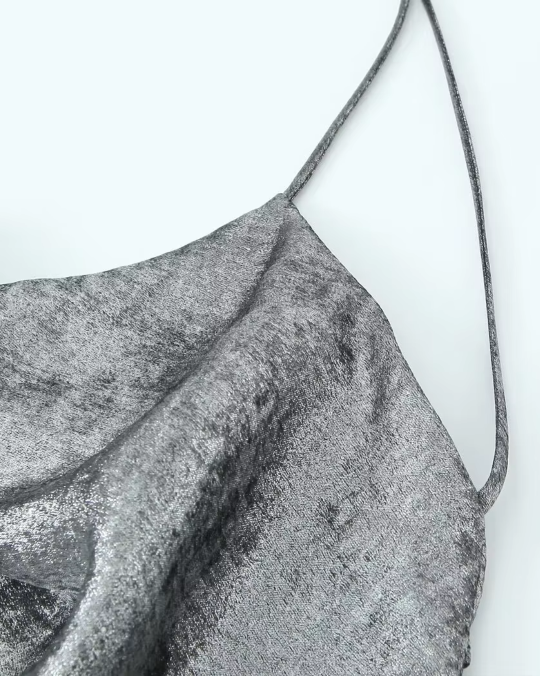 Zilveren Satijnen Jurk met Open Rug voor Dames