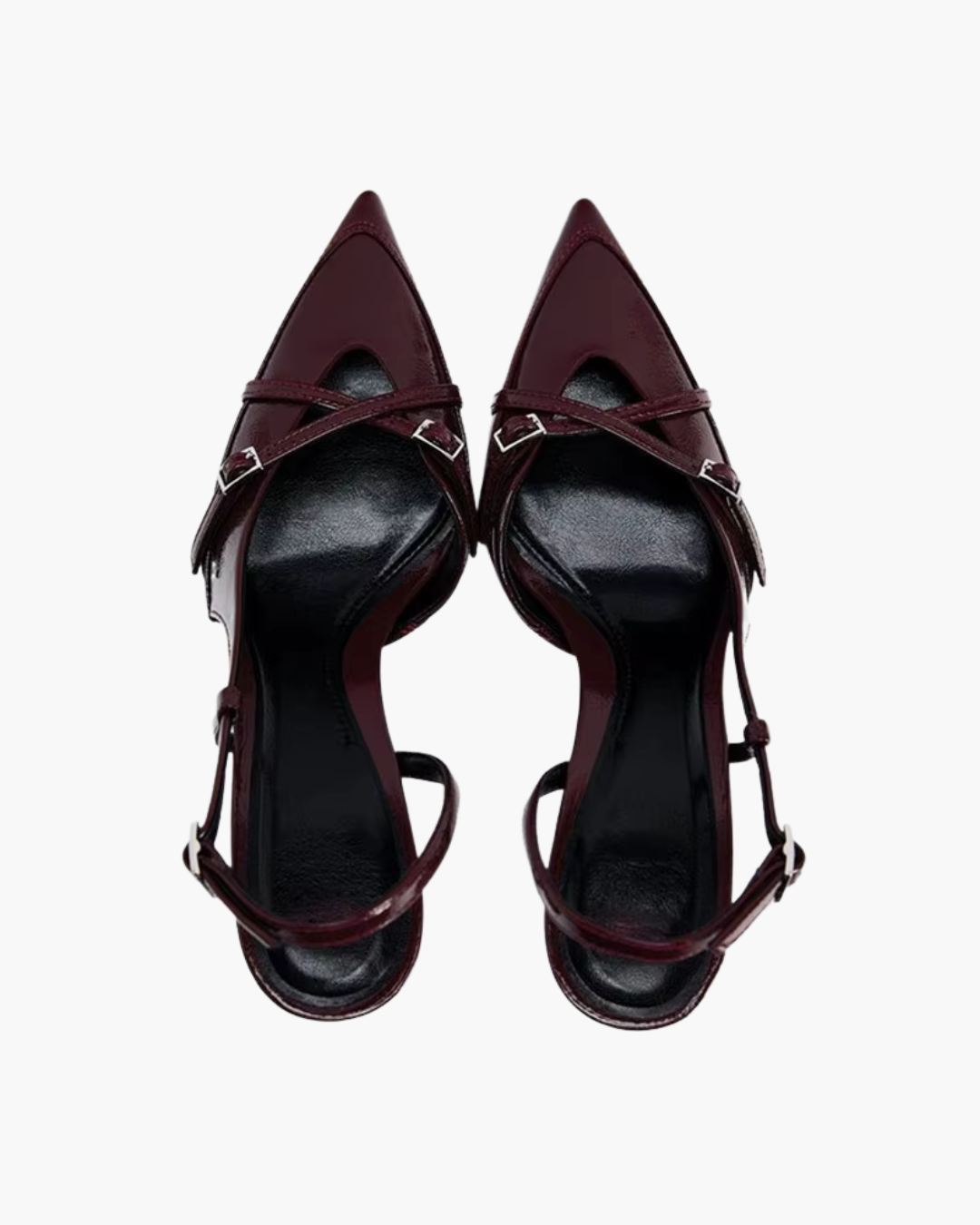 Lakleren Slingback Sandalen met Gesp en Hak voor Dames