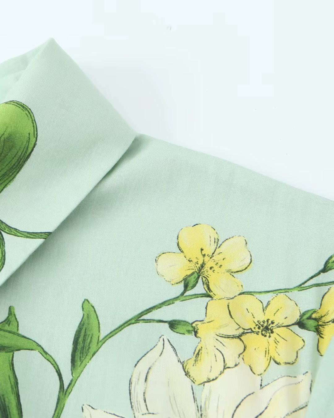 Bedrukte Knopenjurk met Gordel en Lotusprint voor Dames