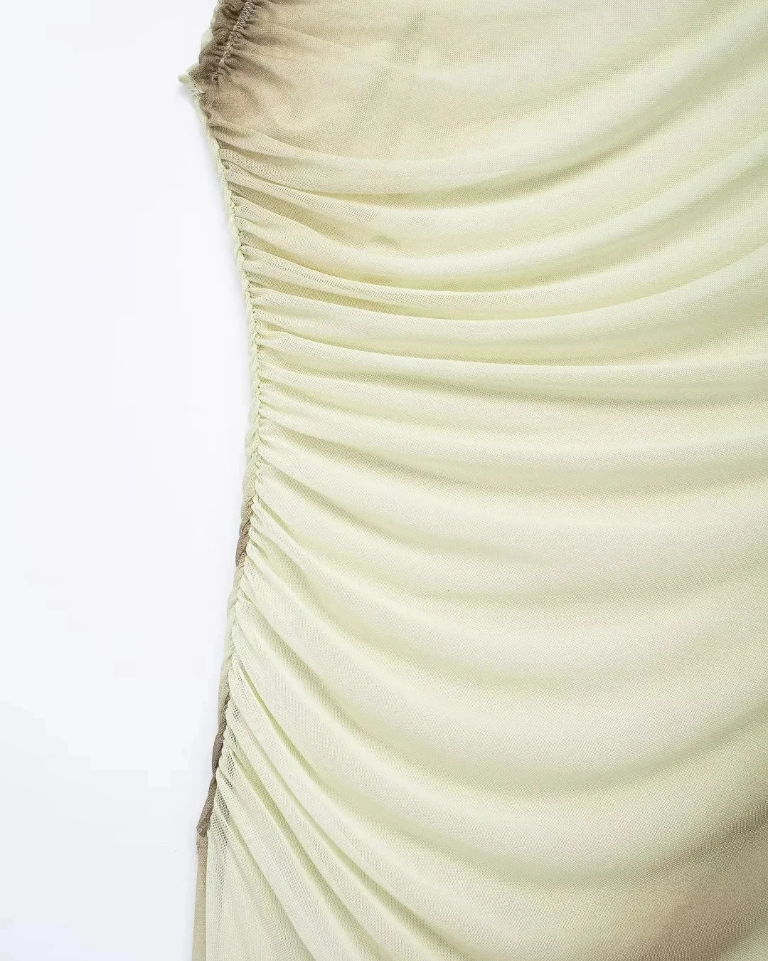 Mouwloze Tule Bodycon Midi Jurk met Ruches voor Dames