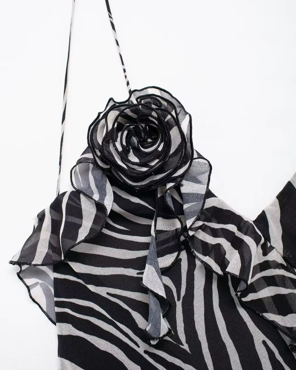 Vintage Cami Jurk met Bloemen en Zebra Print voor Dames