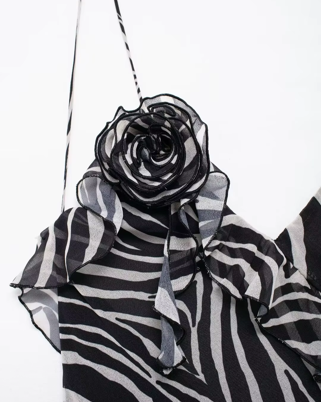 Vintage Cami Jurk met Bloemen en Zebra Print voor Dames