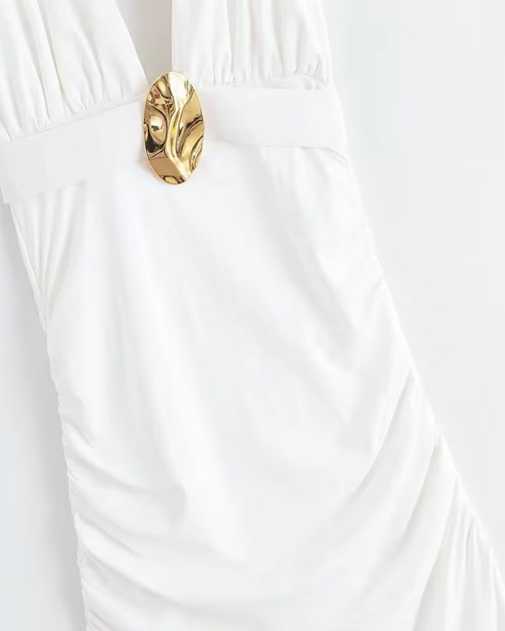 Elegante Lange Witte Backless Jurk met V-hals voor Dames