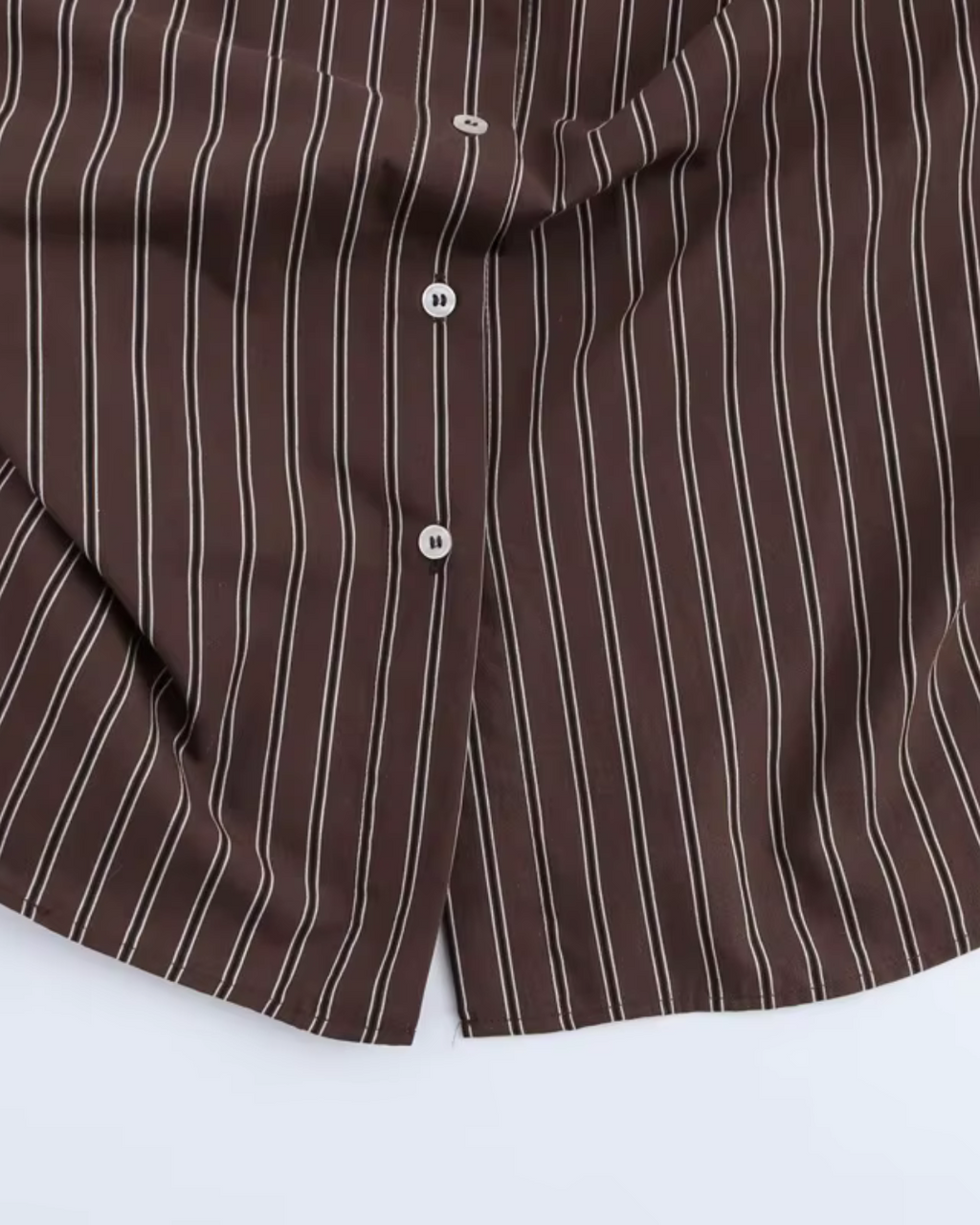 Bruin Gestreept Overhemd met Vleermuismouwen voor Dames