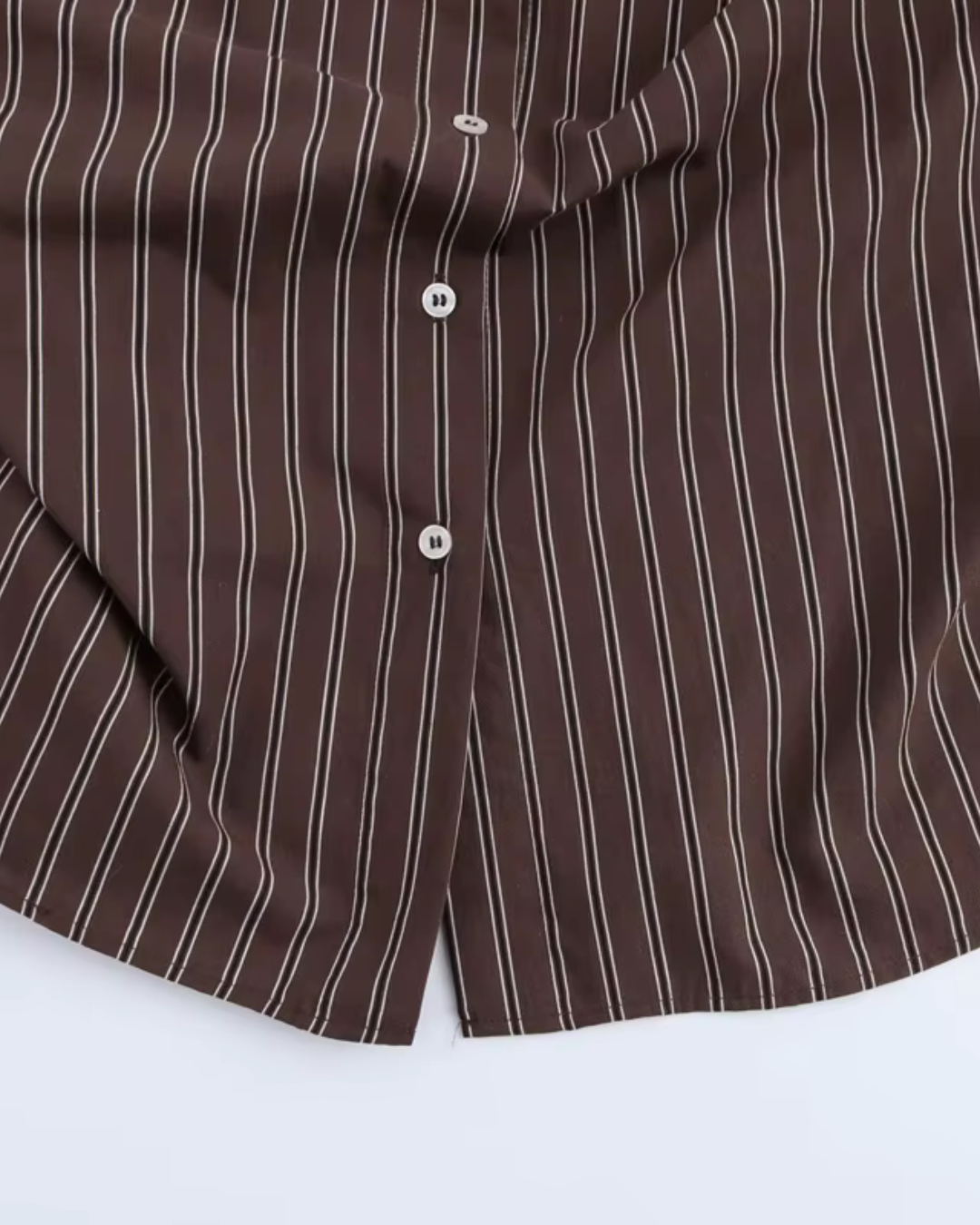 Bruin Gestreept Overhemd met Vleermuismouwen voor Dames