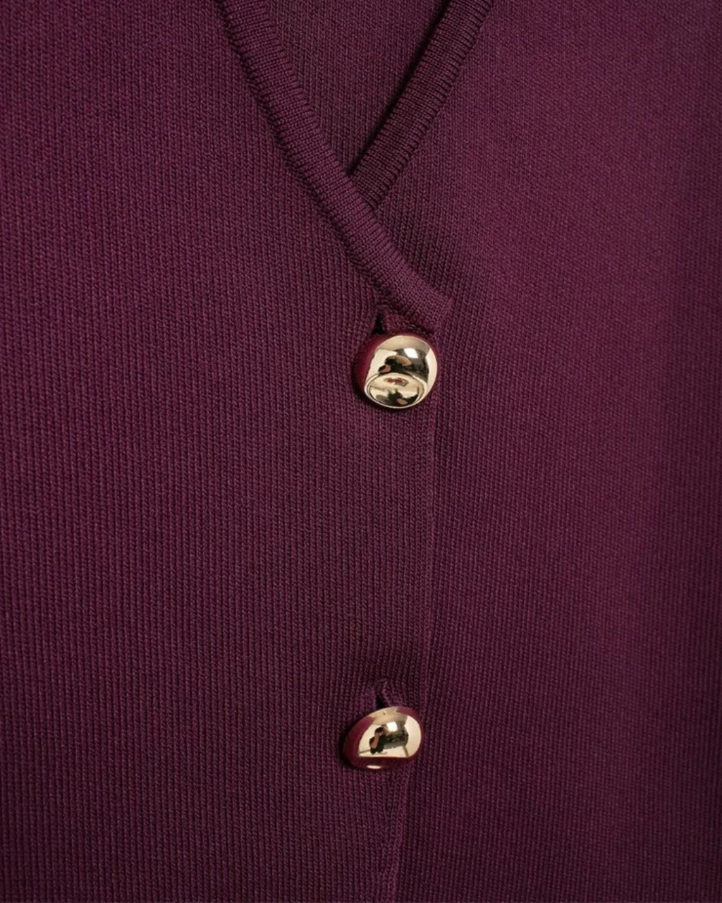 Gebreid Mouwloos V-Hals Vest met Gouden Knopen voor Dames