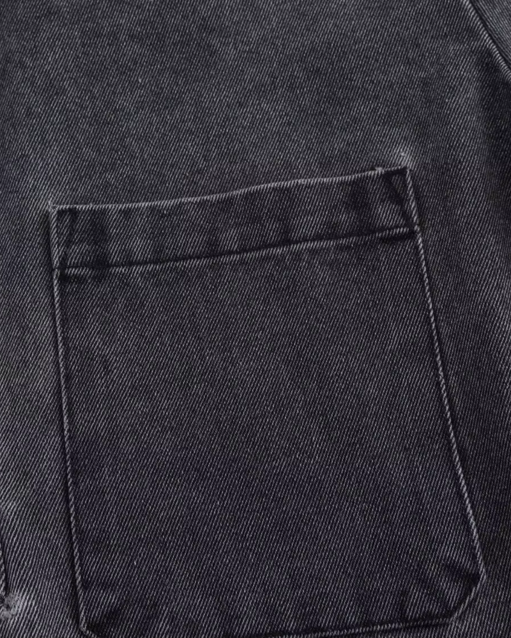 Oversized Zwarte Denim Tweedelige Set voor Dames