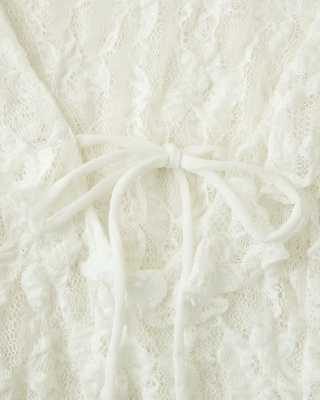 V-hals Blouse met Kant en Lange Mouwen voor Dames