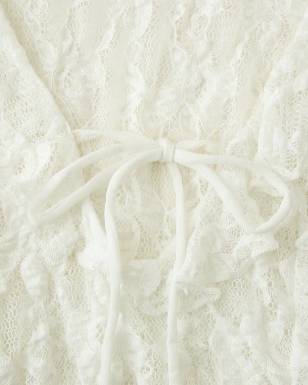 V-hals Blouse met Kant en Lange Mouwen voor Dames