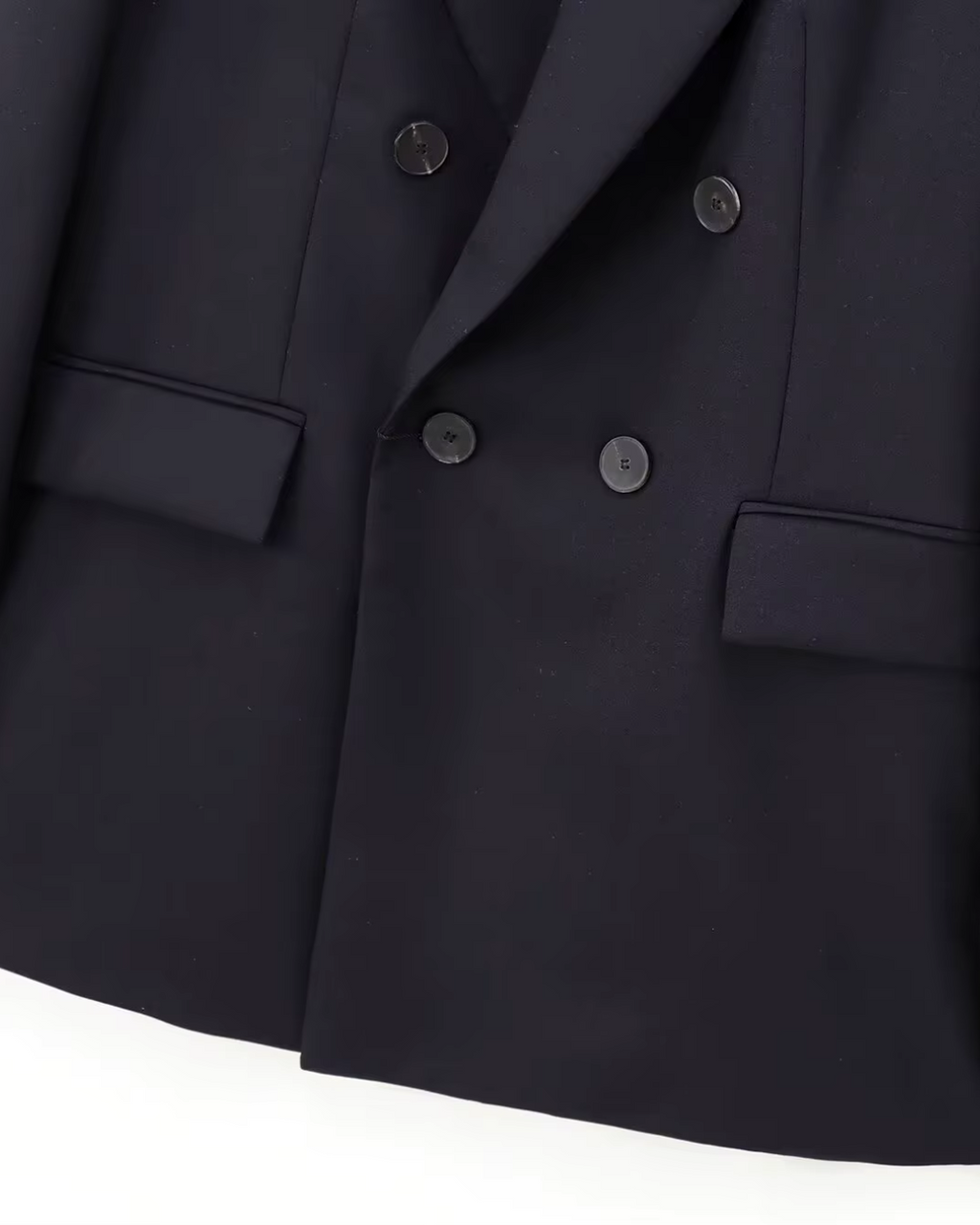 Elegante Luxe Marine Blauwe Blazer en Broek Set voor Dames