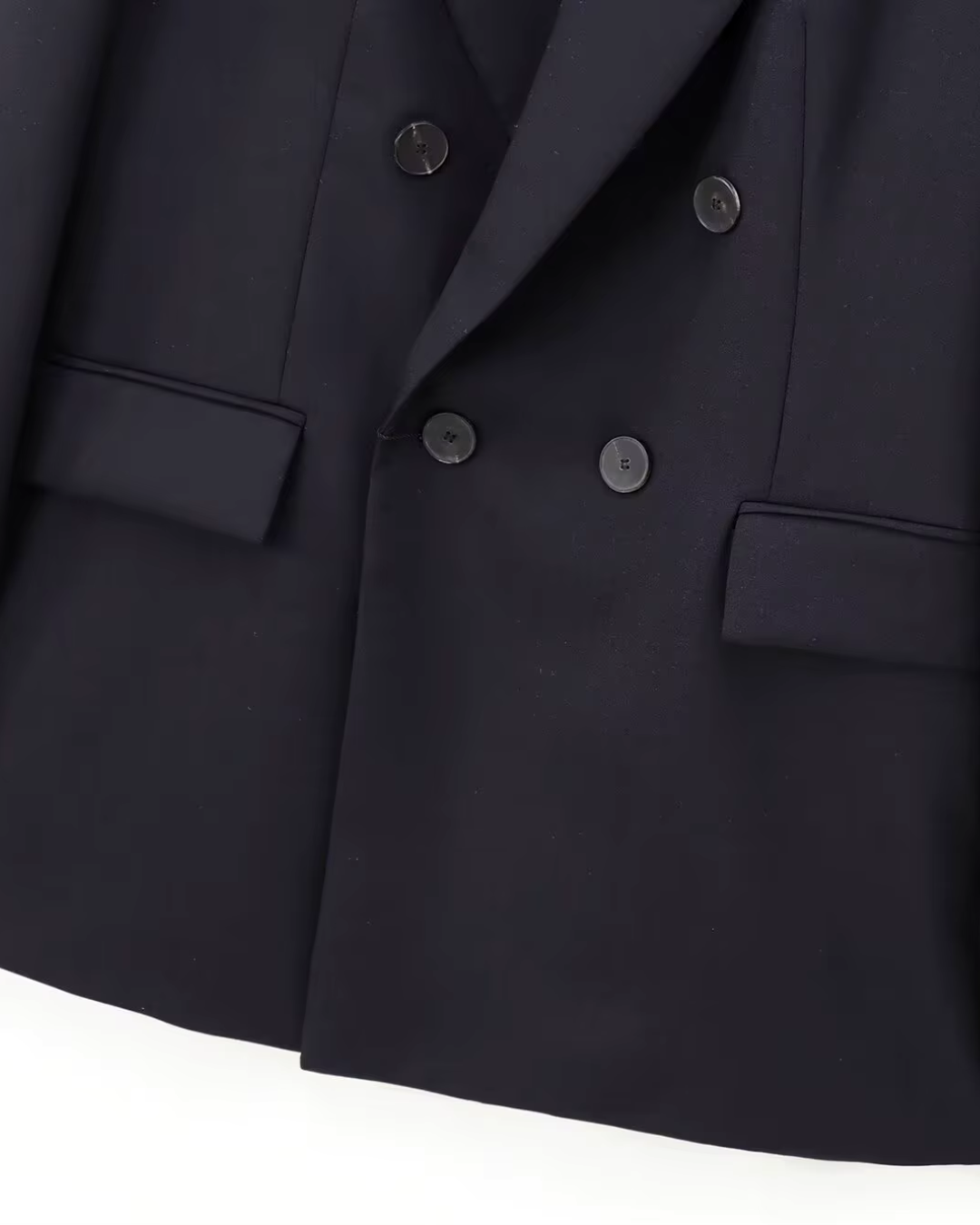 Elegante Luxe Marine Blauwe Blazer en Broek Set voor Dames