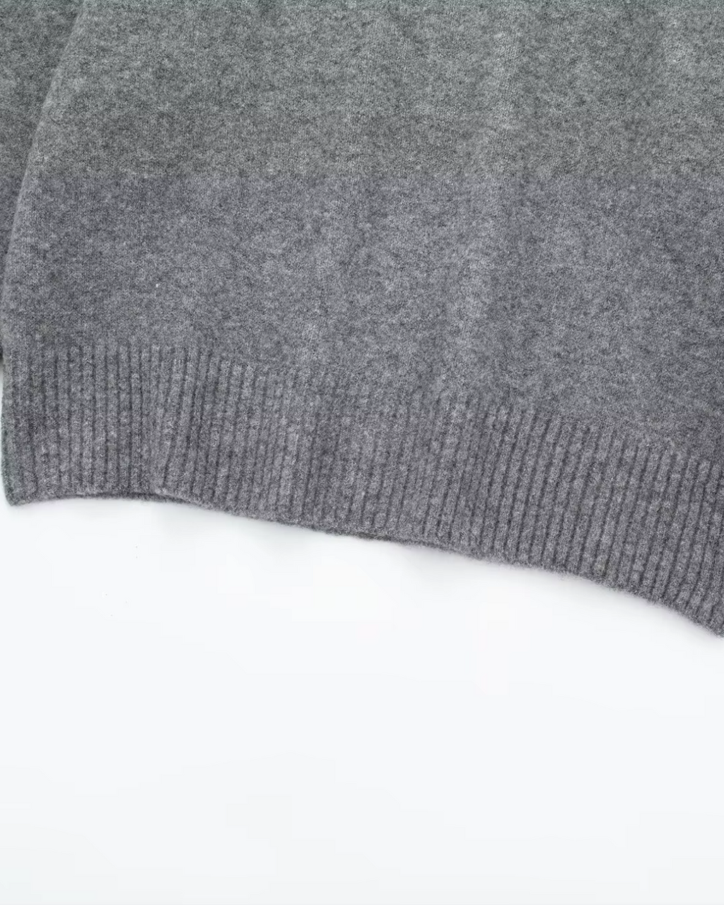 Oversized Gebreide Trui Dames – Grijze O-hals Jumper met Lange Mouw