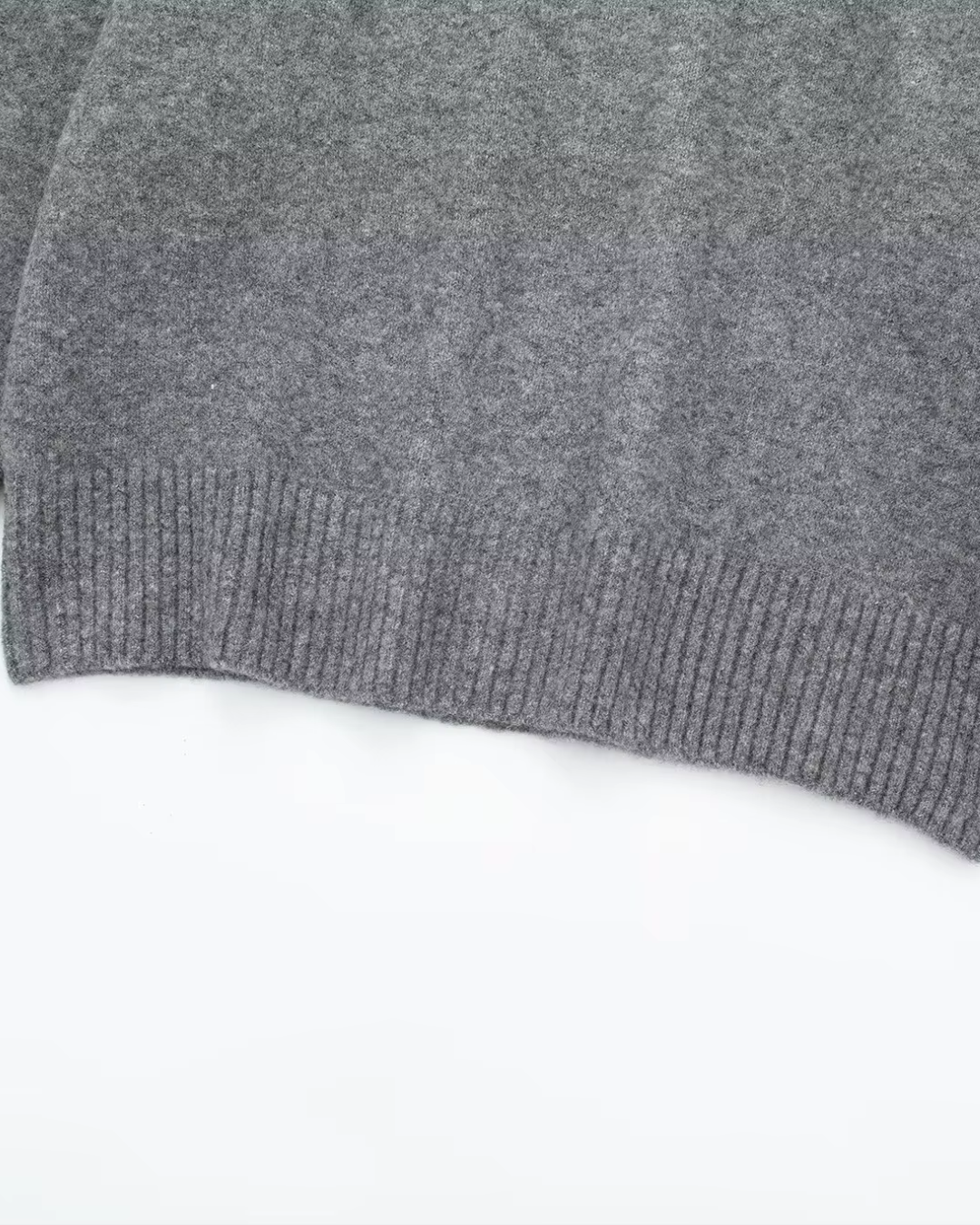 Oversized Gebreide Trui Dames – Grijze O-hals Jumper met Lange Mouw