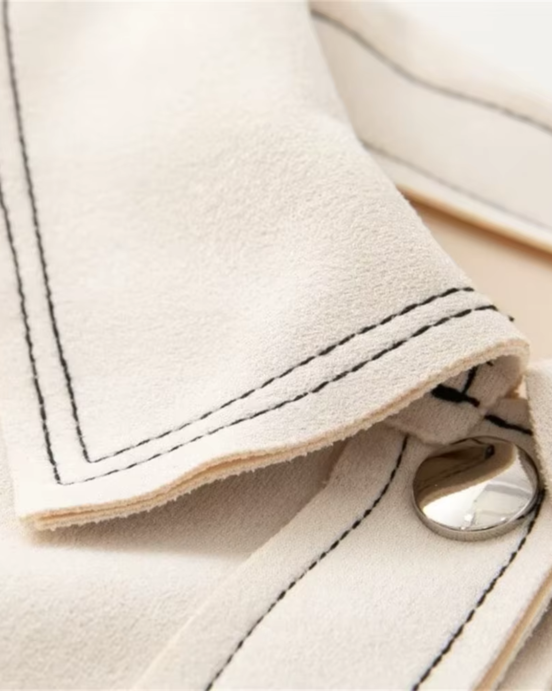 Stijlvolle Suède Look Jas met Kleurcontrast voor Dames