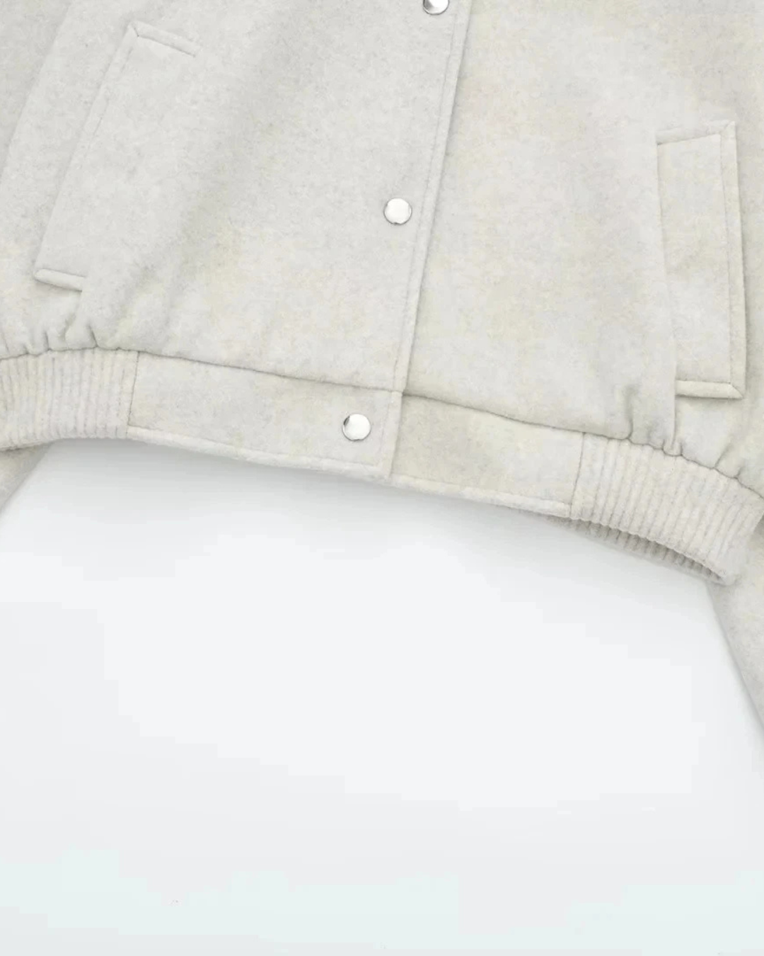 Cropped Tweed Bomberjack met Zakken en O-Hals voor Dames