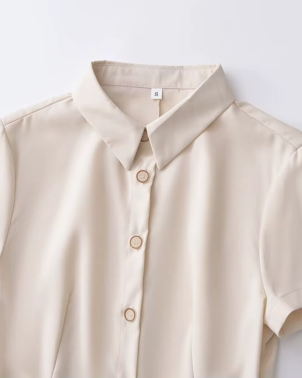 Zomerse Casual Jurk Korte Mouwen en Knopen voor Dames