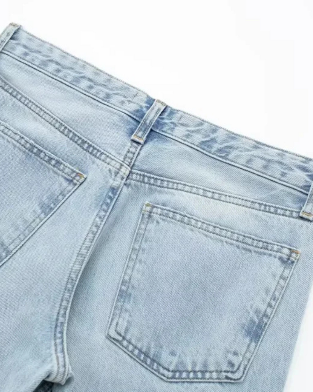 Licht Blauwe Spijkerbroek met Rechte Pasvorm voor Dames