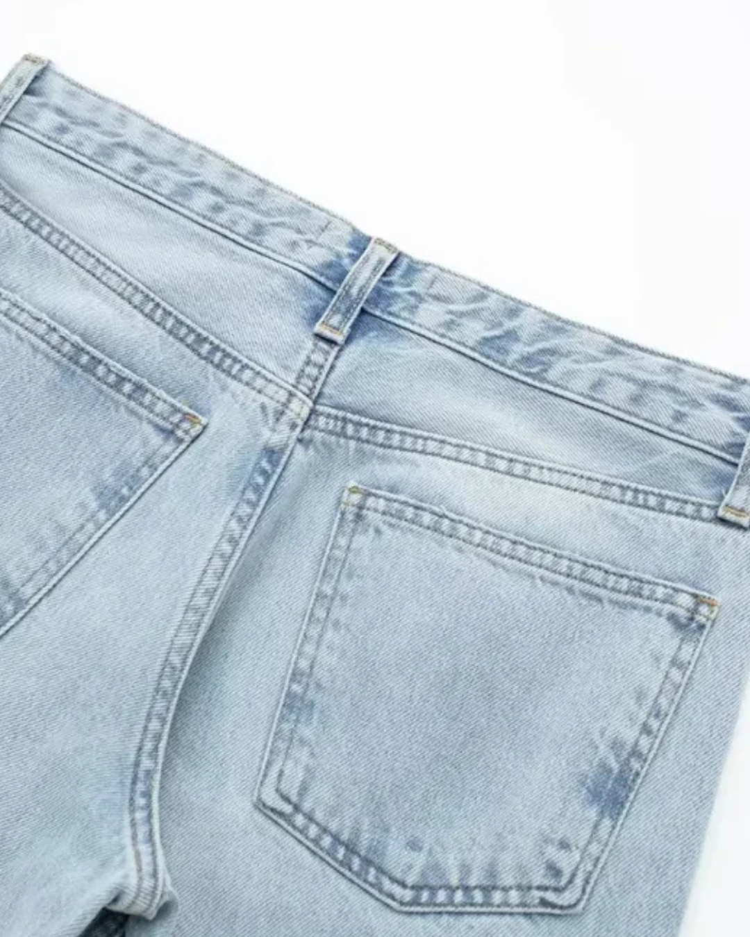 Licht Blauwe Spijkerbroek met Rechte Pasvorm voor Dames