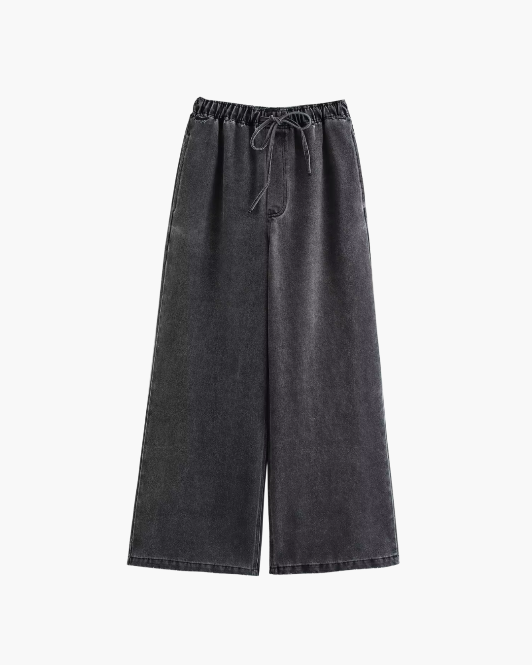 Oversized Zwarte Denim Tweedelige Set voor Dames