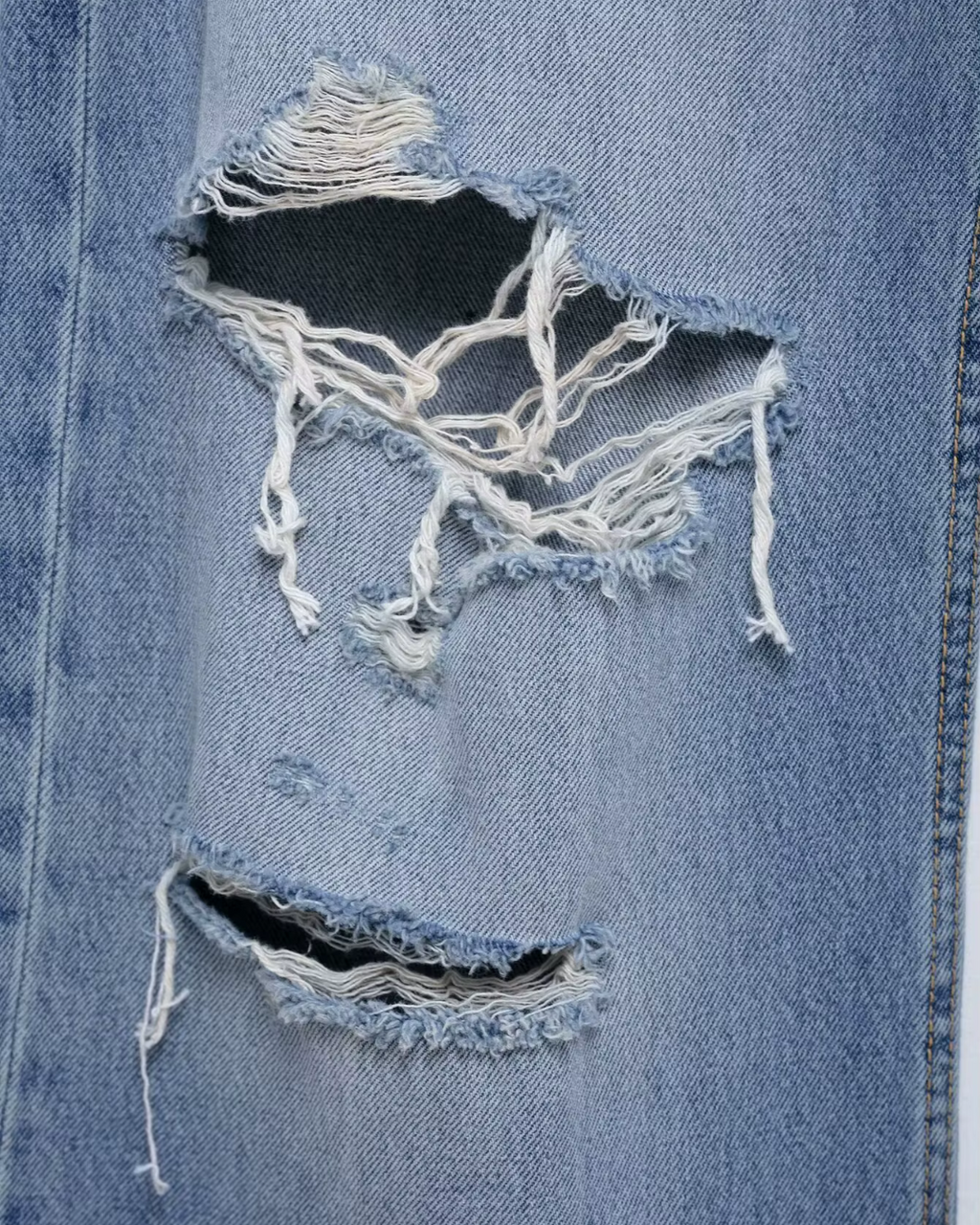 Gescheurde Denim Jeans met Hoge Taille voor Dames