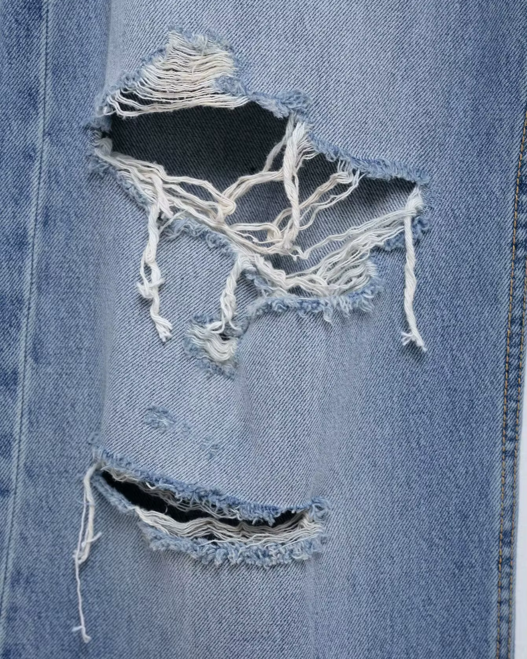 Gescheurde Denim Jeans met Hoge Taille voor Dames