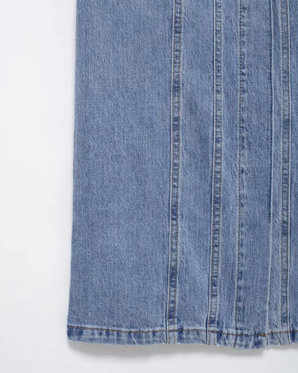 Denim Mouwloze Lange Jurk met Knoopsluiting voor Dames