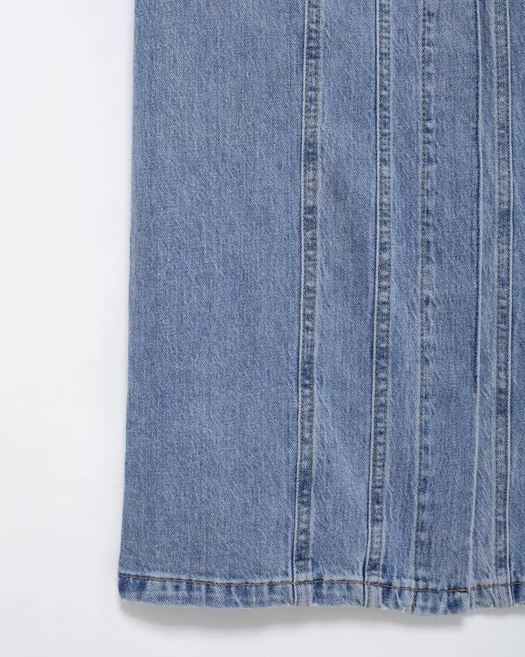 Denim Mouwloze Lange Jurk met Knoopsluiting voor Dames