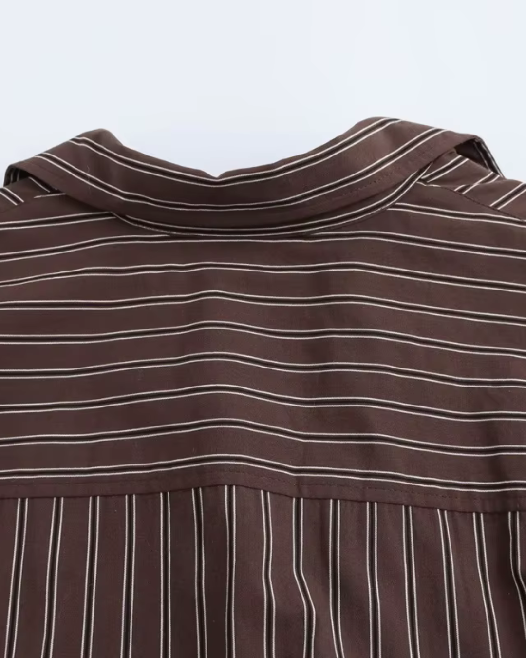 Bruin Gestreept Overhemd met Vleermuismouwen voor Dames