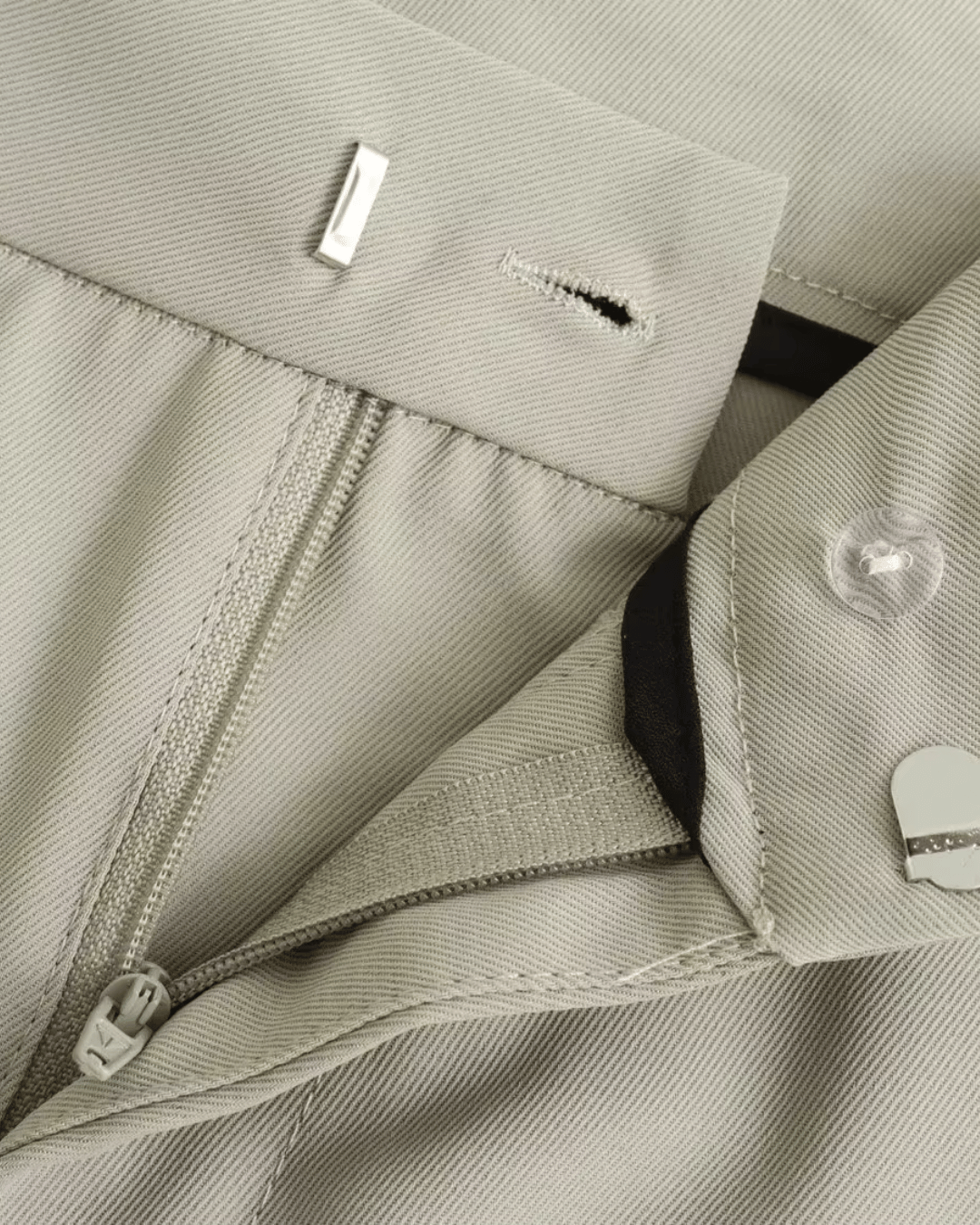 Vintage Beige Casual Pantalon met Hoge Taille voor Dames