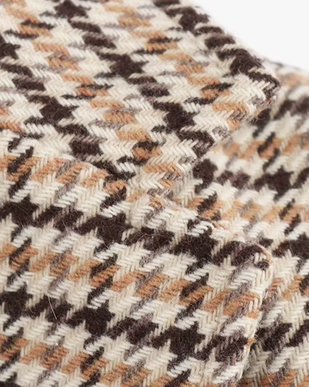 Geruite Wollen Elegante Lange Jas voor Dames