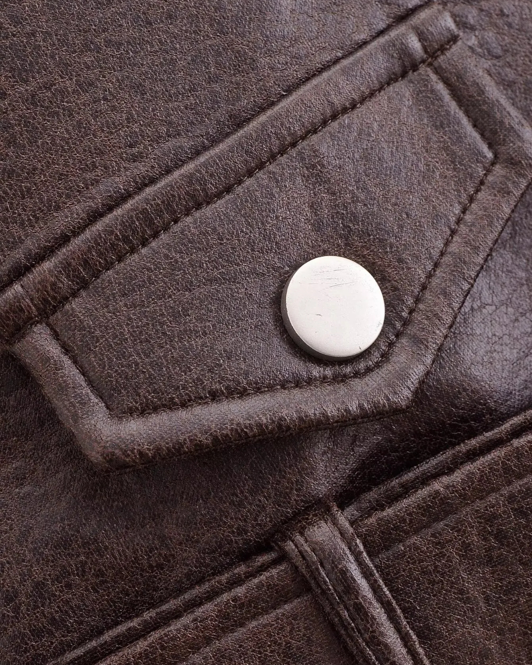 Cropped Kunstleren Jas met Riem en Ritsvakken voor Dames