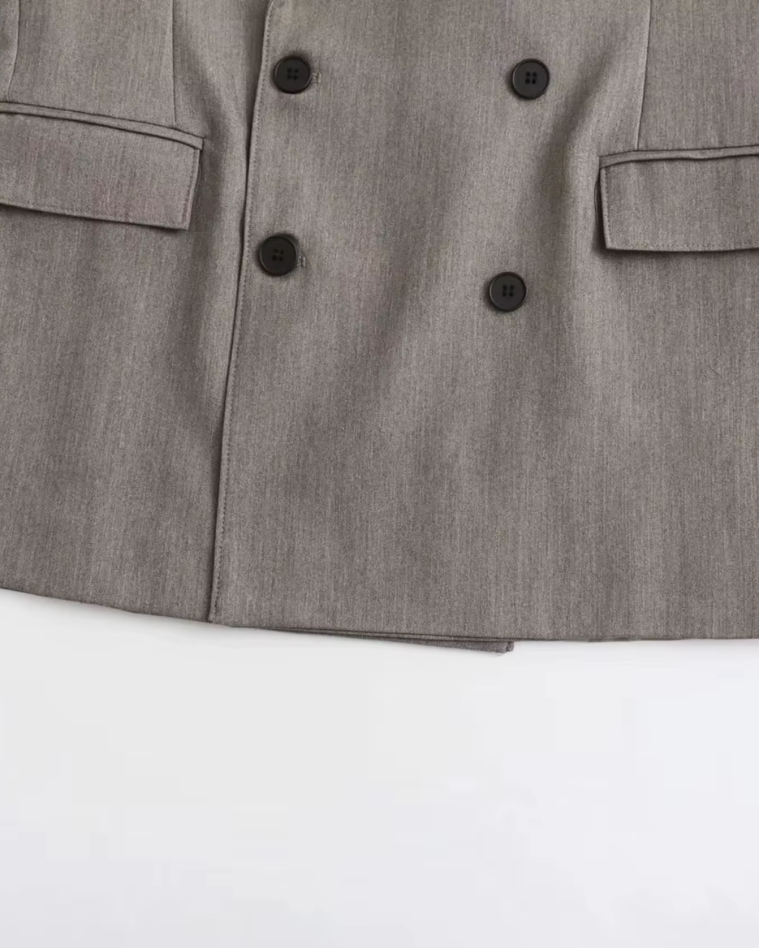 Vintage Office Grijze Blazer en Broek Set voor Dames