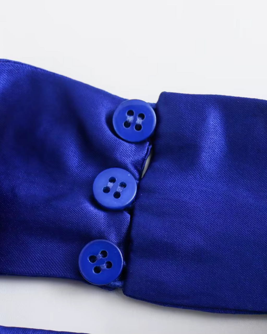 Blauwe Rugloze Satijnen Halter Jurk voor Dames