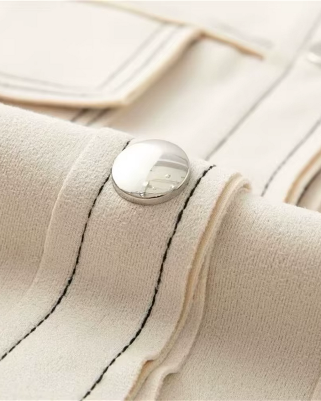 Stijlvolle Suède Look Jas met Kleurcontrast voor Dames