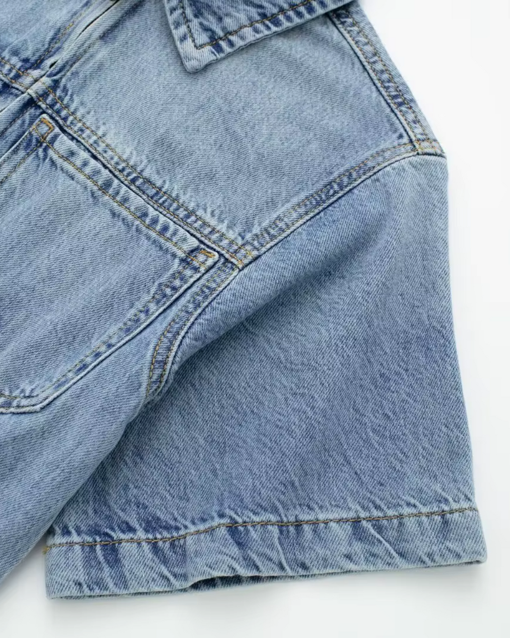 Vintage Blauwe Denim Jumpsuit met Ritssluiting voor Dames