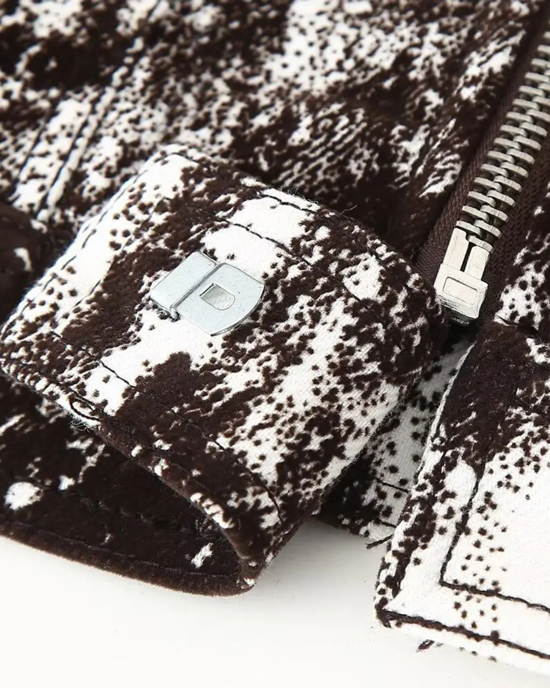 Vintage Broekpak met Print Jas & Hoge Taille Jeans voor Dames