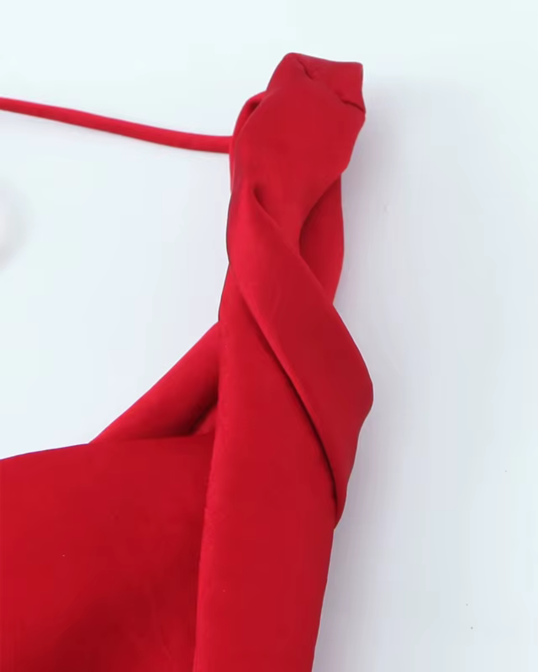 Rode Satijnen Lange Jurk met Spaghetti Bandjes en Open Rug voor Dames