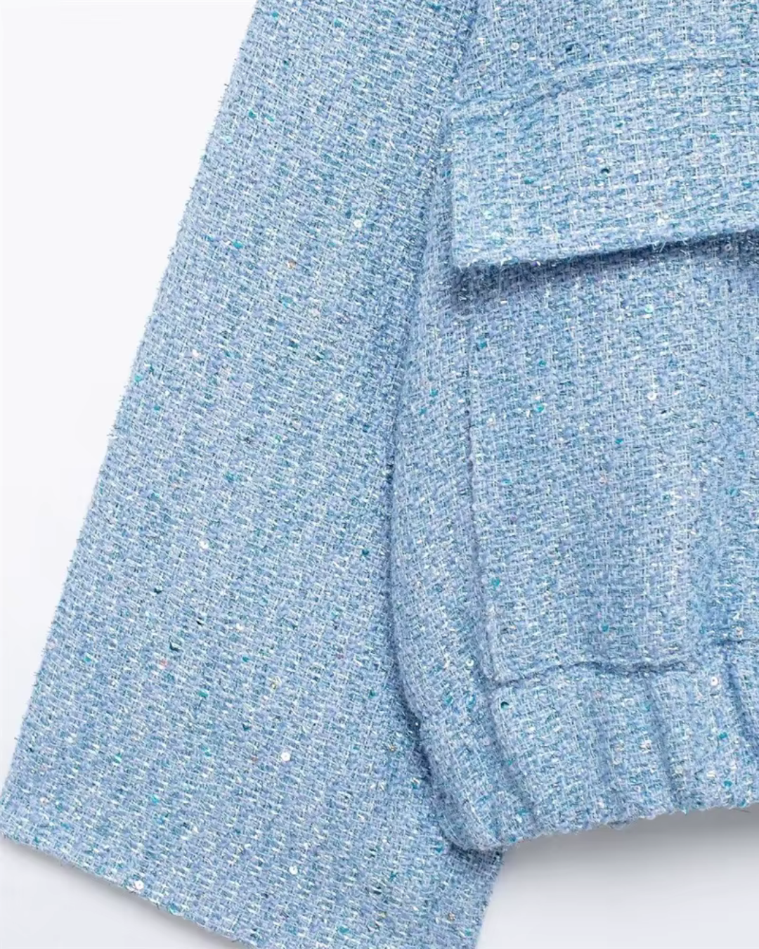 Wollen Damesjas met Lovertjes en Zakdecoratie