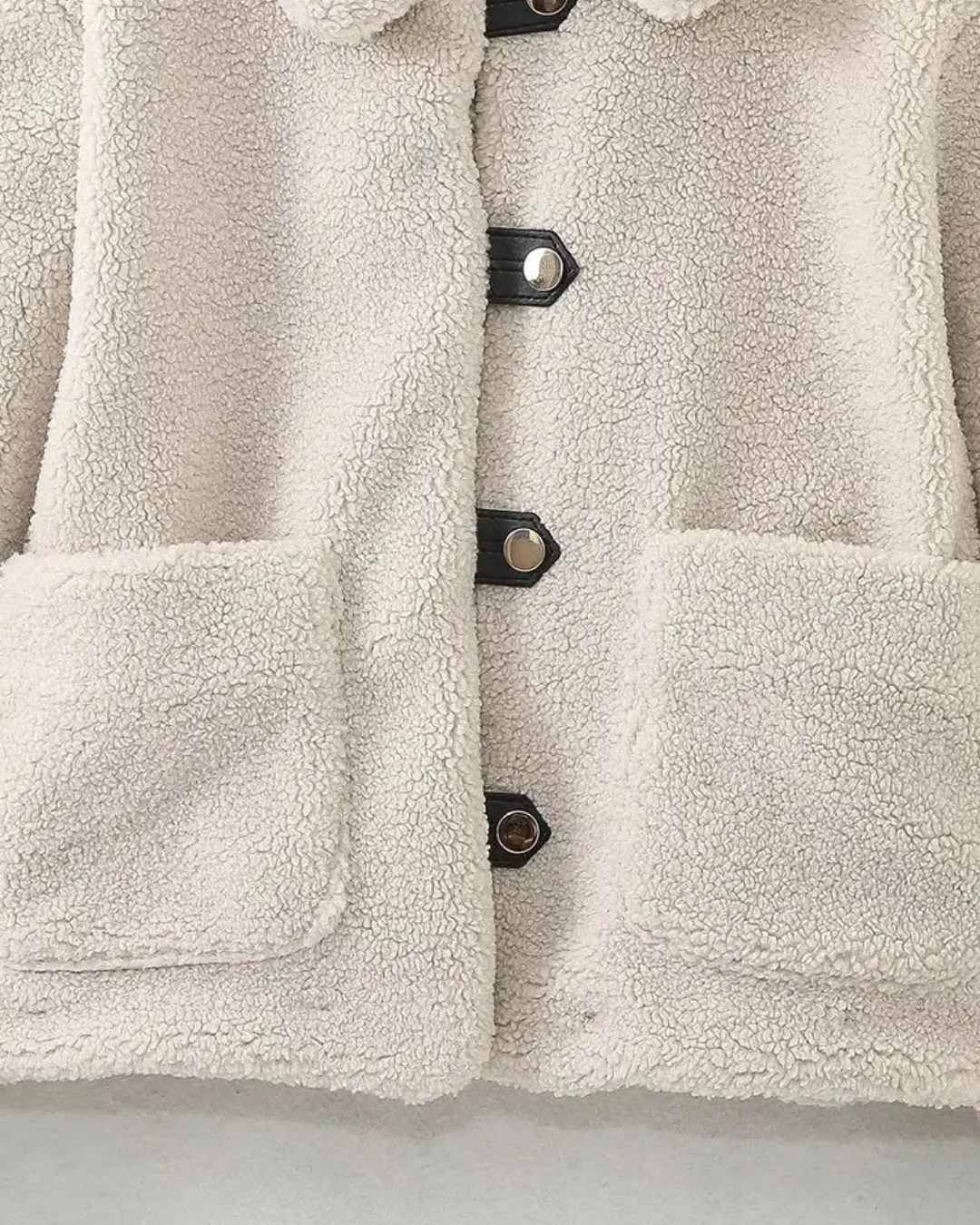 Casual Effen Winterjas met Kraag, Knopen en Zakken voor Dames